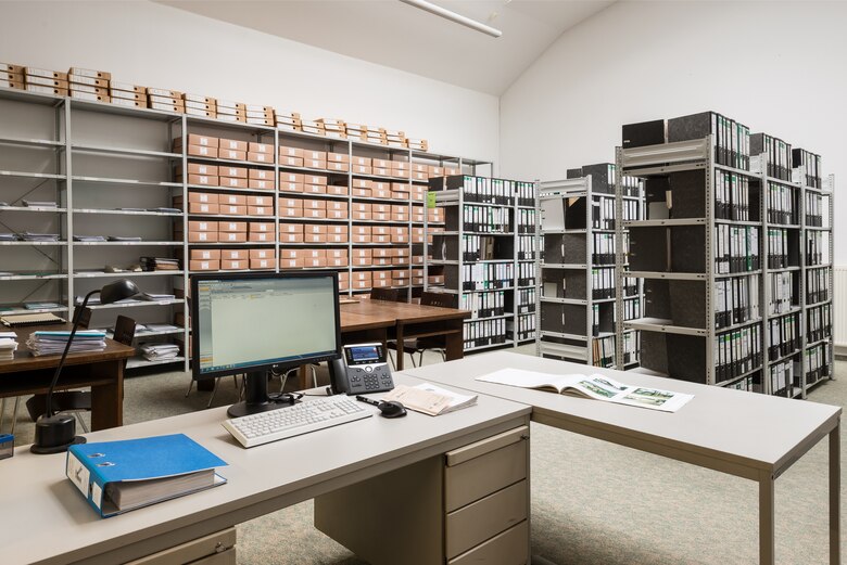 Blick in die Topografische Registratur des Landesamtes für Denkmalpflege Sachsen